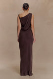 Lorieanne Draped Maxi Dress Dark Chocolate