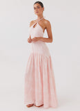 Blushed Cross Neckline Maxi Dress Pink Petal