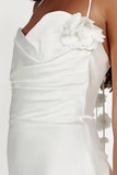 Otillie Rose Halter Mini Dress White
