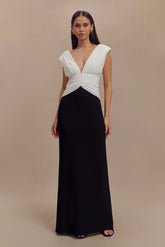 Monique Contrast Maxi Dress Black
