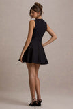Collette Black Tailored Plunge Neck Mini Dress