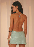 Keela Sequin Mini Dress Mint Sage