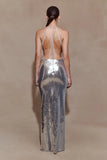 Baldwin Sequin Cut Out Maxi Dress Silver