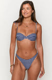 90 Swim Bianca Navy Gingham Bikini Top