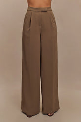 Faith Suiting Wide Leg Pant Cacao Brown