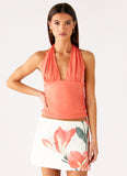 Avena Halter Top Coral