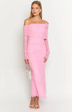 Opal Pink Long Sleeve Maxi Dress