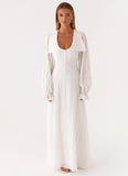 Alima Long Sleeve Maxi Dress White