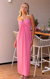 Brynner Pink Strapless Maxi Dress