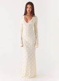 Astoria Long Sleeve Maxi Dress Ivory