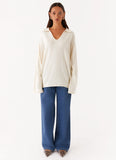 Deena Knit Sweater White