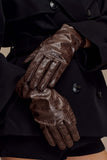 Atlas Faux Leather Crocodile Gloves Chocolate
