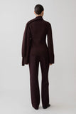 Lara Knit Cardigan With Scarf Chocolate