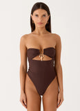 Selvina Strapless Swimsuit Chocolate