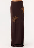 Brienne Beaded Maxi Skirt Chocolate