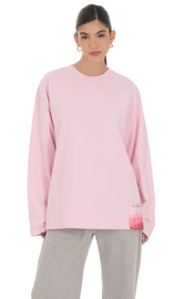 Lucy Graphic Crewneck Shirt in Pink