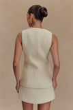 Camilla Boucle Sleeveless Vest Ivory