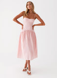 Yvette Corset Midi Dress Pink