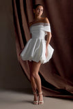 Lauretta Off Shoulder Mini Dress White