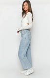 Calliope Light Wash Mid Rise Slouchy Jeans