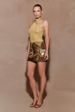 Nikki Lurex Top With Hardware Gold