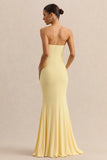 Melva Lemon Bandeau Maxi Dress