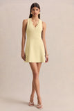 Raya Lemon Plunge Neck Mini Dress