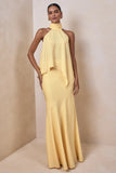 Sancelle Lemon Matte Satin Halter Neck Top