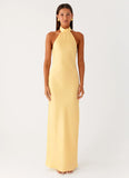 Keena Scarf Maxi Dress Lemon