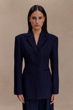 Bellamy Cinched Blazer Navy Pinstripe