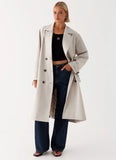 Frenchy Oversized Trench Coat Stone