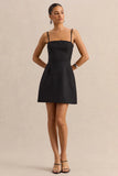 Veda Black Square Neck Mini Dress