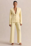 Rosalina Lemon Extreme Plunge Neck Tailored Blazer
