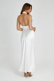 Laura Halter Satin Gown White