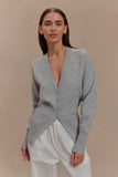 Alexia Buttoned Oversized Cardigan Grey Marle