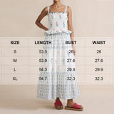 Women Floral Maxi Dress Sleeveless Smocked Ruffle Flowy Boho Sundress with Pockets Summer Vacation