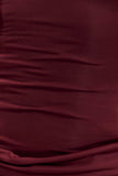 Mattea Slinky And Mesh Maxi Dress With Scarf Burgundy