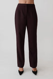 Agatha Straight Leg Suiting Pants Plum Pinstripe