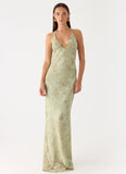 Ultra Quiet Halter Maxi Dress Wispy Fern