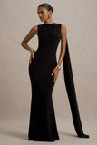 Mia Black Maxi Dress With Sash