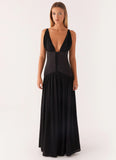 Dafina Satin Maxi Dress Black