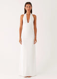 Ilaria Halter Maxi Dress White