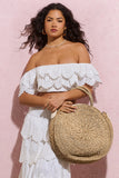 Maho Beige Round Crochet Handbag