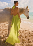 Sinead Halter Maxi Dress Lime