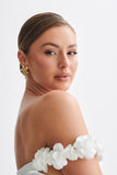 Infatuated Drop Flower Earrings Gold