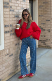 Denim Dazzle Pearl Mid Wash High Waisted Jeans