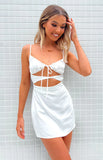 Hyacinth Tie Mini Dress White