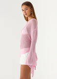 Telling Me Shimmer Knit Top Pink