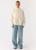 Davy Knit Zip Jacket Ivory