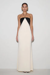 Hien Sequin Halter Maxi Dress Black Ivory